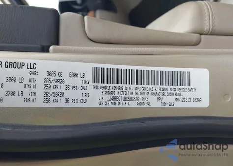 2011 Jeep Grand Cherokee Overland из США, поврежденный, VIN 1J4RR6GT1BC586526